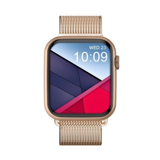 Orologio Smartwatch DCU Tecnologic Colourful 2 Gold con cinturini in metallo dorato e silicone rosa