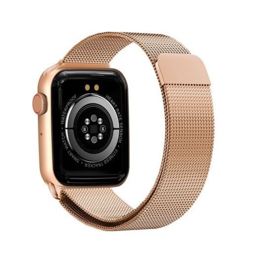 DCU Tecnologic Colorful 2 Reloj Smartwatch Dorado con Correas Metal Dorada y Silicona Rosa