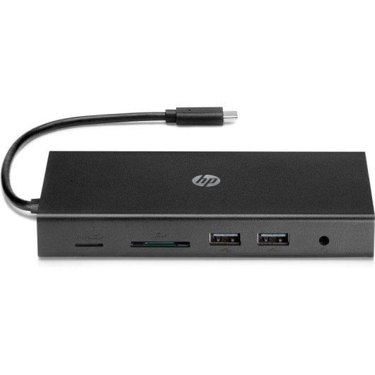 Dock HP Travel USB-C Multiport 6-in-1 SD VGA RJ-45 Audio Schwarz