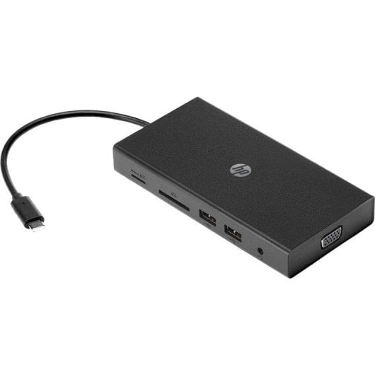 Dock HP Travel USB-C Multiport 6-in-1 SD VGA RJ-45 Audio Schwarz