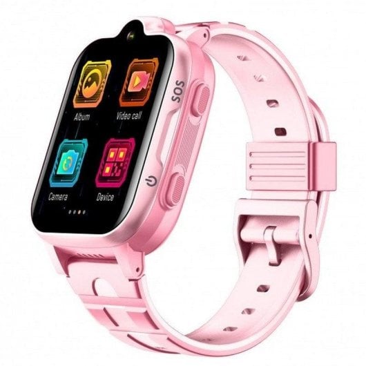 DCU Tecnologic Montre Connectée 4G GPS 1,69" IPS Rose Étanche IP67 Bouton SOS Enfant