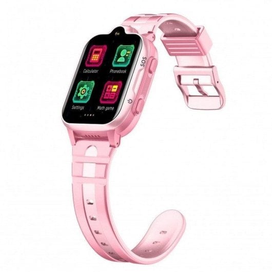 DCU Tecnologic Montre Connectée 4G GPS 1,69" IPS Rose Étanche IP67 Bouton SOS Enfant