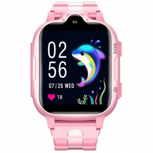 DCU Tecnologic Montre Connectée 4G GPS 1,69" IPS Rose Étanche IP67 Bouton SOS Enfant