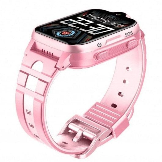 DCU Tecnologic Montre Connectée 4G GPS 1,69" IPS Rose Étanche IP67 Bouton SOS Enfant