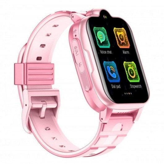 DCU Tecnologic Montre Connectée 4G GPS 1,69" IPS Rose Étanche IP67 Bouton SOS Enfant