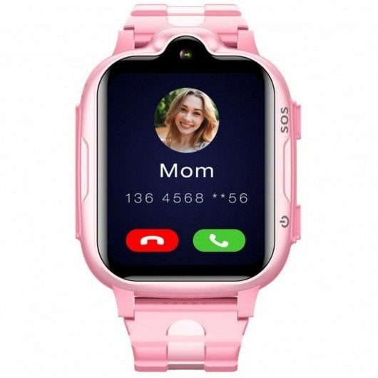 DCU Tecnologic Montre Connectée 4G GPS 1,69" IPS Rose Étanche IP67 Bouton SOS Enfant