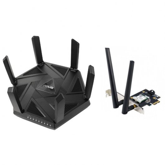 ASUS Pack RT-AXE7800 Router WiFi 6E Tri-Banda AiMesh + PCE-AXE5400 ...