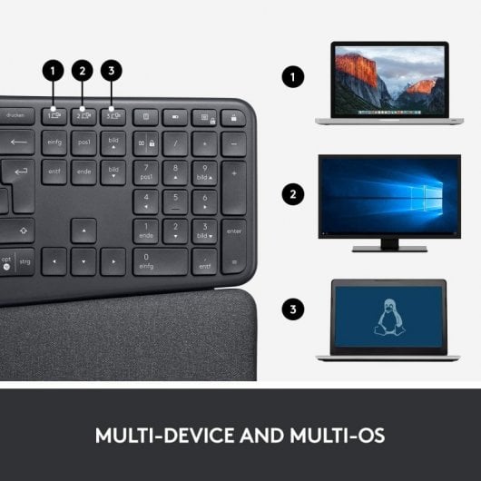 Logitech Ergo K860 For Business Teclado Inalámbrico Bluetooth Negro QWERTY UK