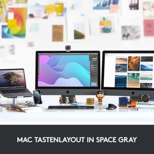 Logitech MX Keys Teclado Inalámbrico Retroiluminado para Mac/iPad Gris QWERTZ Alemán