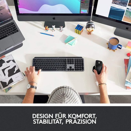 Logitech MX Keys Teclado Inalámbrico Retroiluminado para Mac/iPad Gris QWERTZ Alemán