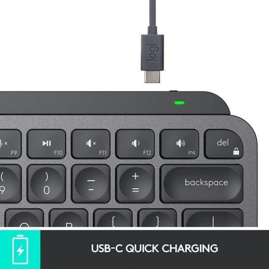 Logitech MX Keys Mini Kabellose Bluetooth-Tastatur Graphit QWERTZ Deutsch