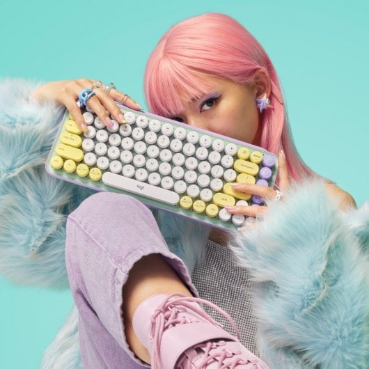 Logitech Pop Keys Daydream Teclado Mecánico Inalámbrico Teclas Emojis Personalizables QWERTY Inglés