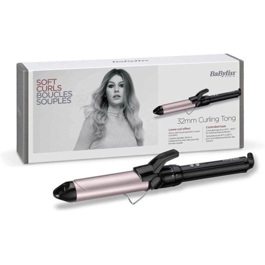 Boucleur à Cheveux BaByliss Pro 180 Sublim'Touch Céramique 32mm 110-180°C 10 Niveaux Noir et Rose