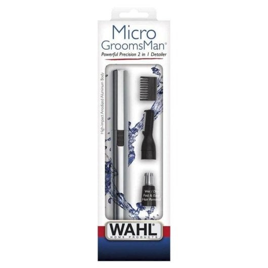 Tondeuse Nez et Oreilles Wahl Micro GroomsMan 5640-616 Sans Fil Acier Inoxydable 4 Accessoires