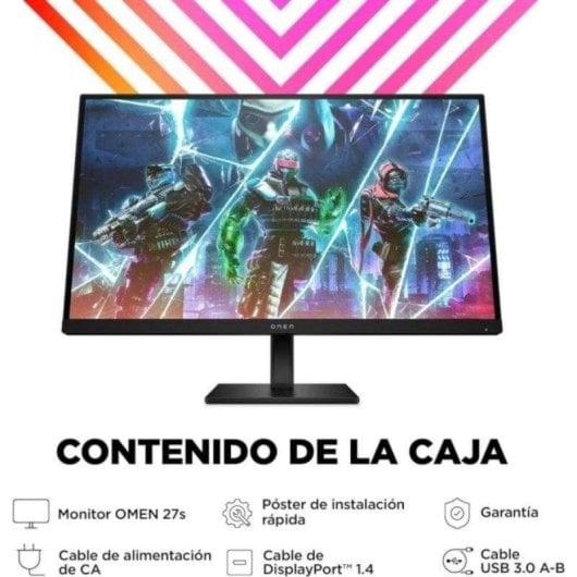 Écran PC HP OMEN 27s 27'' Full HD 240Hz IPS G-SYNC FreeSync HDR400 1ms Hub USB Haut-parleurs