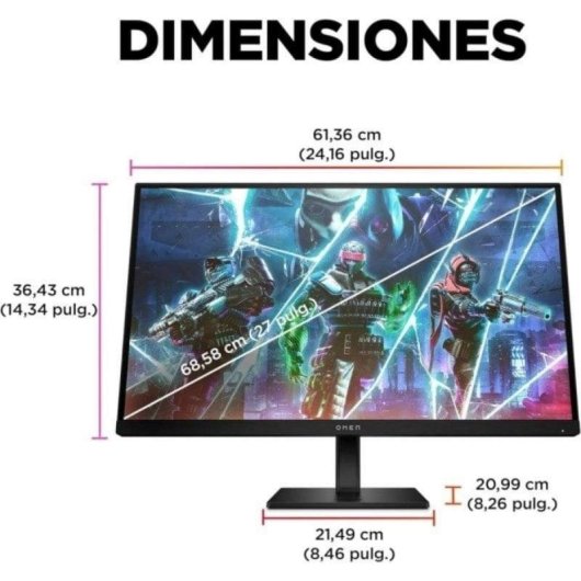 Écran PC HP OMEN 27s 27'' Full HD 240Hz IPS G-SYNC FreeSync HDR400 1ms Hub USB Haut-parleurs