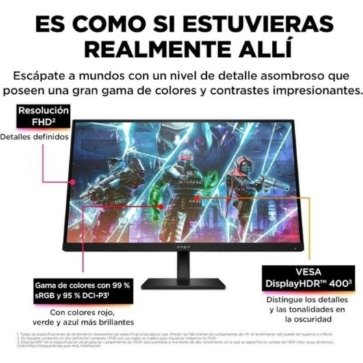 Écran PC HP OMEN 27s 27'' Full HD 240Hz IPS G-SYNC FreeSync HDR400 1ms Hub USB Haut-parleurs