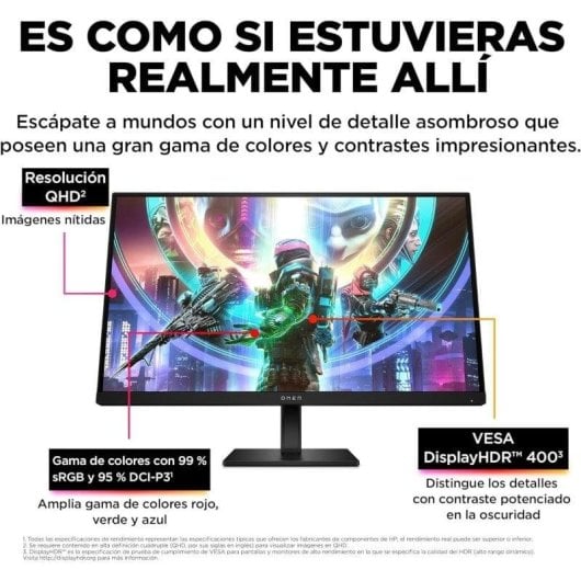 Monitor HP OMEN 27qs 27" QuadHD 240Hz IPS G-Sync FreeSync Premium HDR400