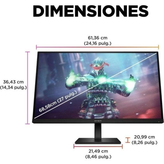 Écran PC HP OMEN 27k 27" Ultra HD 4K 144Hz IPS FreeSync Premium HDR400 USB-C