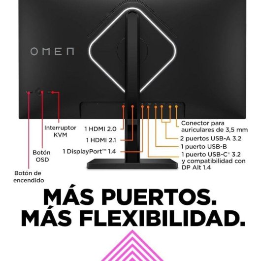 Écran PC HP OMEN 27k 27" Ultra HD 4K 144Hz IPS FreeSync Premium HDR400 USB-C