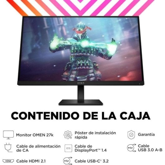 Écran PC HP OMEN 27k 27" Ultra HD 4K 144Hz IPS FreeSync Premium HDR400 USB-C