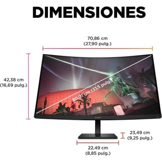 Monitor HP OMEN 32c 31.5" QHD 165Hz VA Curved 1ms FreeSync Premium HDR