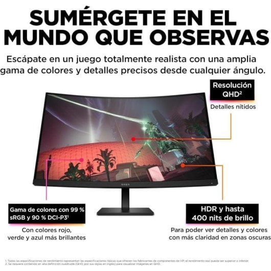 Monitor HP OMEN 32c 31.5" QHD 165Hz VA Curved 1ms FreeSync Premium HDR