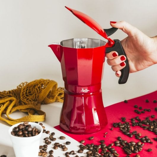 Jata HCAF2012 Caffettiera Italiana a Induzione 12 Tazze Rossa