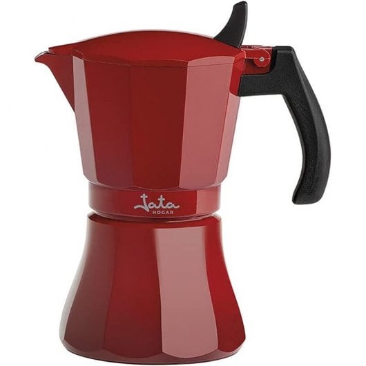 Jata HCAF2009 Cafetera Italiana Inducción 9 Tazas Roja