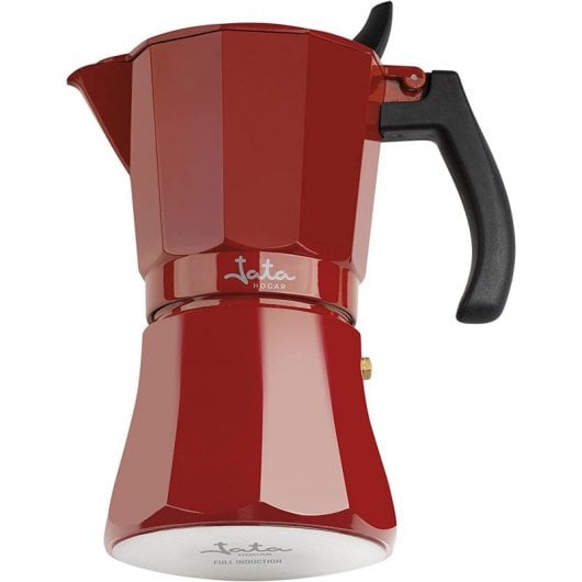 Jata HCAF2009 Cafetera Italiana Inducción 9 Tazas Roja
