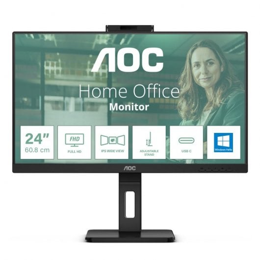 Webcam USB-C AOC 24P3CW da 23,8" LED IPS Full HD 75 Hz