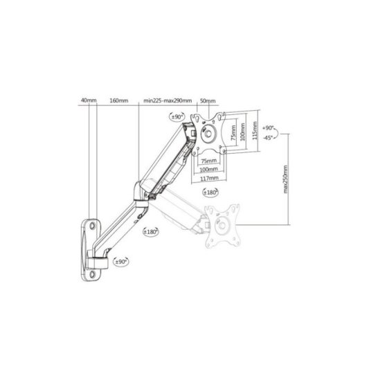 Equip 650137 Flachbildschirm-Tischhalterung 81,3 cm (32") Wand Schwarz