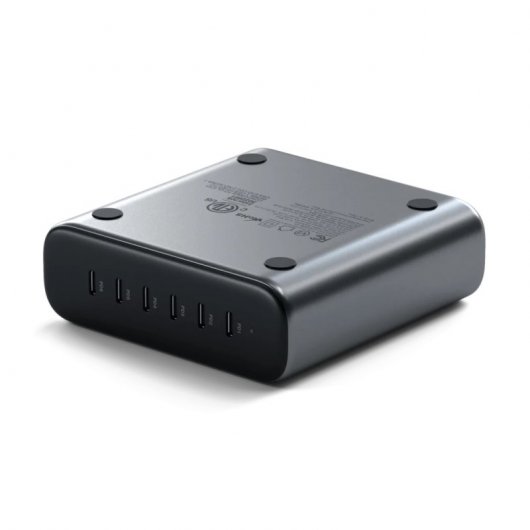 Satechi Cargador GaN USB-C 6 Puertos 200W PD Negro