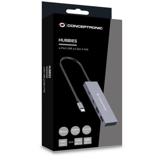 Conceptronic HUBBIES13G Hub USB-C 3.2 10Gbps 2x Portas USB-C + 2x Portas USB-A