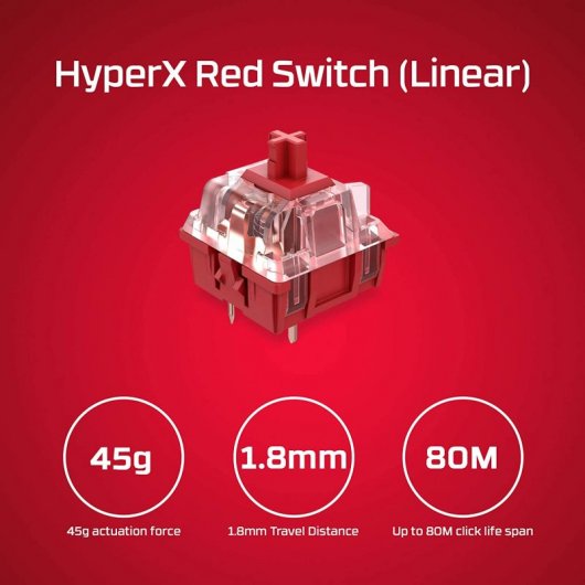 HyperX Alloy Origins 60 Rosa Teclado Mecânico para Jogos RGB HX Vermelho Inglês EUA