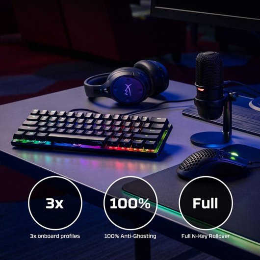 HyperX Alloy Origins 60 Rosa Teclado Mecânico para Jogos RGB HX Vermelho Inglês EUA