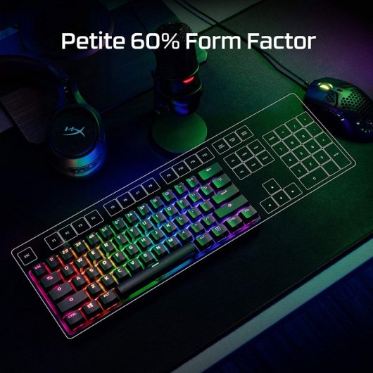 HyperX Alloy Origins 60 Rosa Teclado Mecânico para Jogos RGB HX Vermelho Inglês EUA