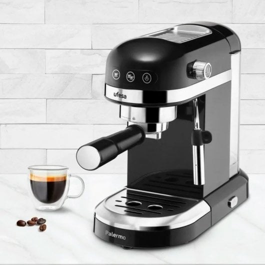 Ufesa Palermo Cafetière Espresso 20 Bars 1350W Noir/Inox