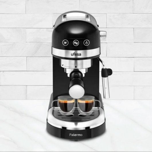 Ufesa Palermo Cafetière Espresso 20 Bars 1350W Noir/Inox