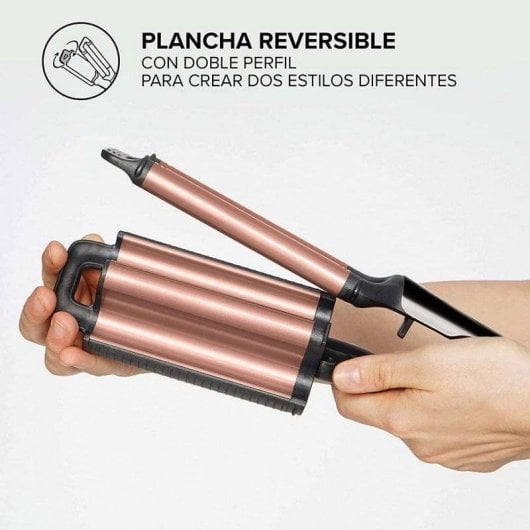 Piastra per Capelli Onde Ceramica Bellissima GT20 400 200ºC 3 Impostazioni Nero