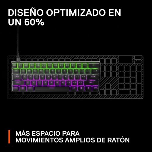 Steelseries Apex Pro Mini Teclado Mecánico Gaming RGB Switch OmniPoint Layout Francés