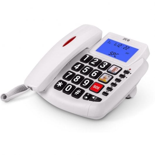 SPC Comfort Volume 2 Tischtelefon mit großen Tasten für Senioren, weiß