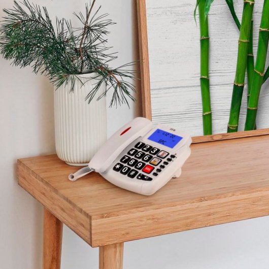 SPC Comfort Volume 2 Tischtelefon mit großen Tasten für Senioren, weiß