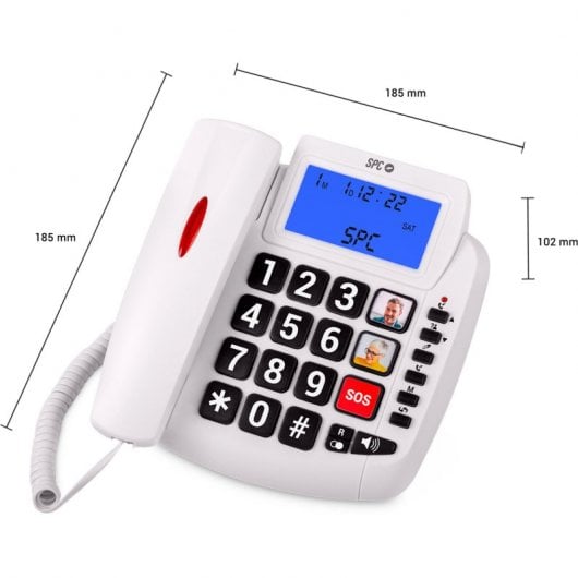SPC Comfort Volume 2 Tischtelefon mit großen Tasten für Senioren, weiß