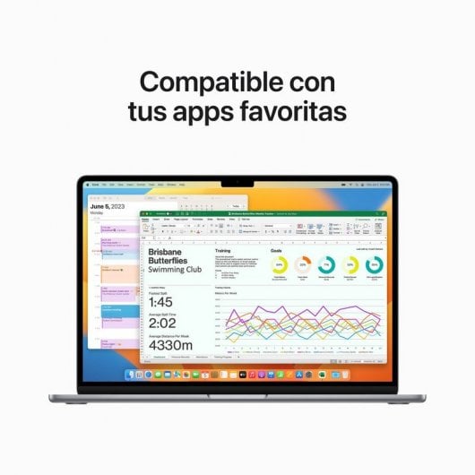 Apple MacBook Air Computer portatile 38,9 cm (15.3") Apple M M2 8 GB 256 GB SSD Wi-Fi 6 (802.11ax) macOS Ventura Grigio