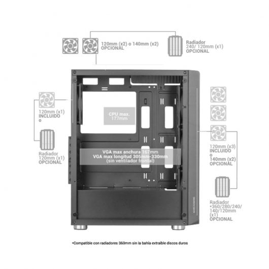 Mars Gaming MC-F ARGB Semi Tower Vidro Temperado USB 3.2 Branca