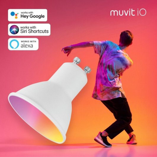 Muvit iO Smart Lampadina GU10 5.5W 400 Lumen RGB/CCT + Portalampada