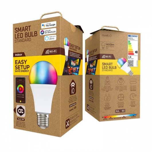 Lâmpada Inteligente Muvit iO A65 E27 14W 1400 Lumens RGB+CCT
