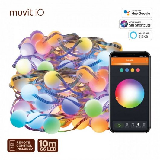 Muvit iO Outdoor WiFi Ghirlanda Dreamcolor Mini RGB Globo 10m