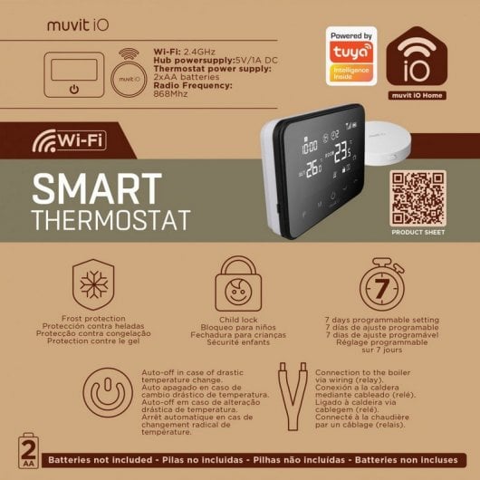 Muvit iO Termostato Inteligente Cableado y Hub para Internet